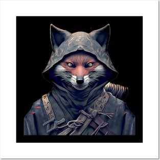 Japanese Ninja Fox Posters and Art